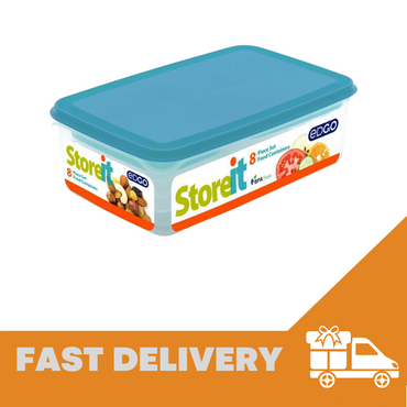 8x Plastic Food Containers Storage Boxes Set With Lid Lunch Box Microwave Safe - ZYBUX